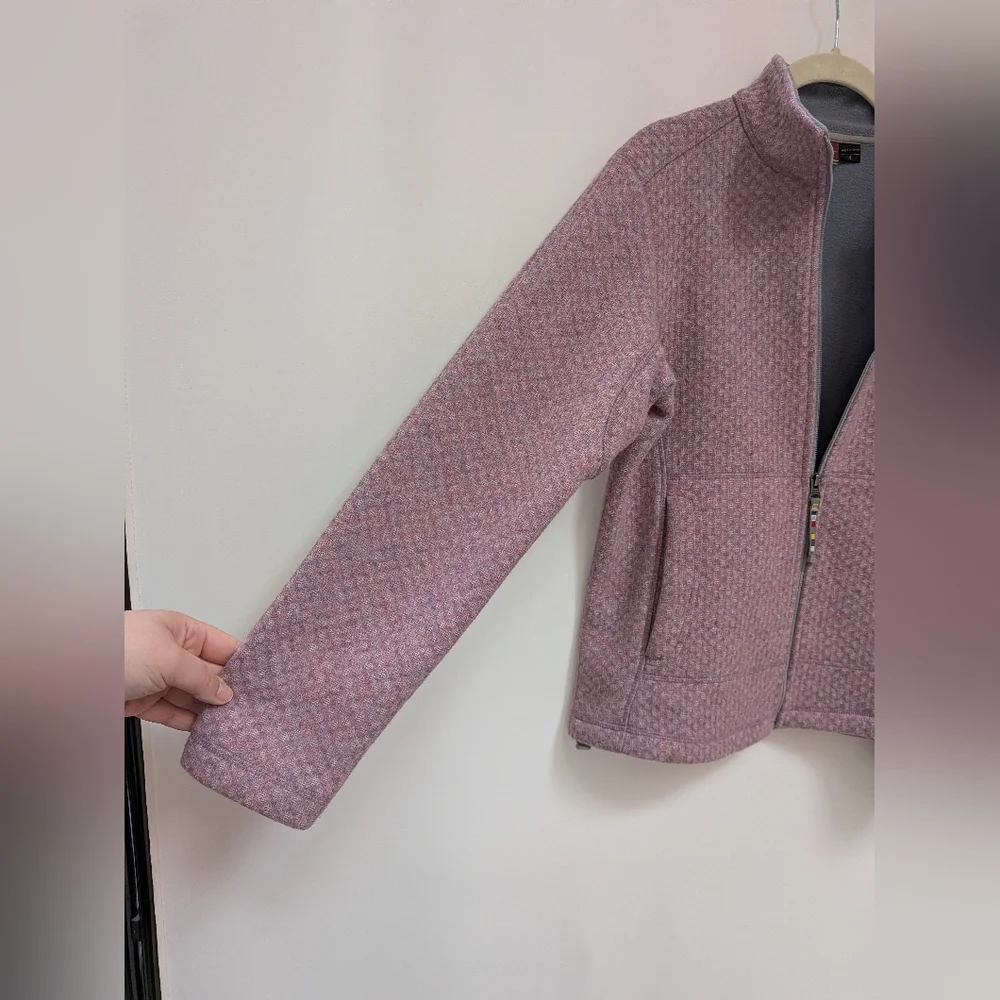 Sherpa Adventure Gear Pink Wool Blend Fleece Lined Zip Up Jacket Coat Size Small